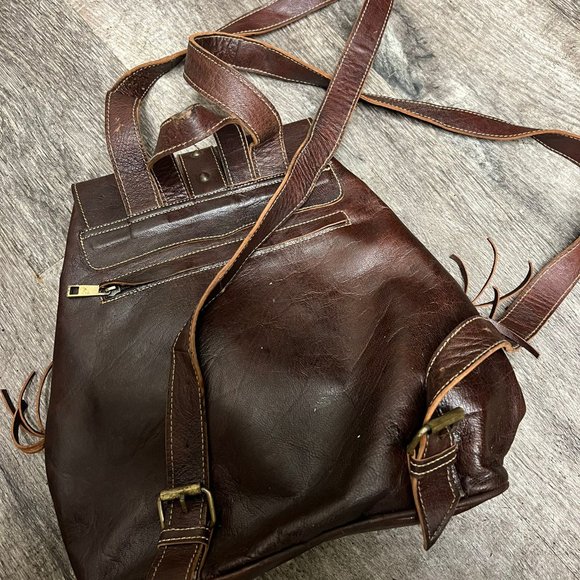 Real Genuine Leather Backpack | Organic Vegetable Tanned | Handmade